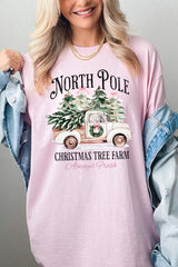 5000P-E3174 North Pole Christmas Graphic Plus Heavy Cotton Tee $12.75