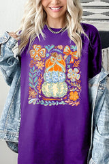 5000-E3153 Floral Pumpkin Stack Graphic Heavy Cotton Tee $9