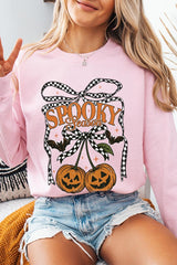 UL180P-E3085 Pumpkin Cherries Graphic Plus Sweatshirt $25