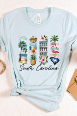 US3001P-E3061SC South Carolina State Brushstroke Graphic Plus Tee $16