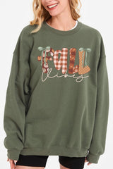 UL180P-E3071 Fall Vibes Rustic Script Graphic Plus Sweatshirt $25