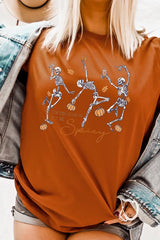 US3001-E3123 Halloween Skeleton Graphic Tee $12.5