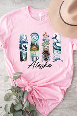 US3001-E3061AK Alaska State Brushstroke Graphic Tee $12.5
