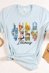 US3001-E3061IL Illinois State Brushstroke Graphic Tee $12.5