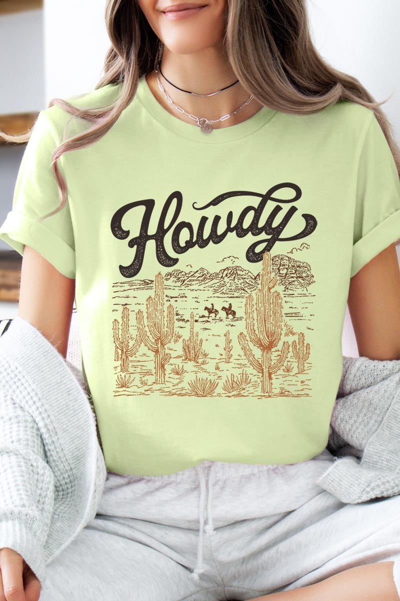 US3001-E3095 Howdy Desert Western Graphic Tee $12.5