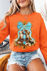 UL180P-E3184 Turquoise Christmas Tree Graphic Plus Sweatshirt $25