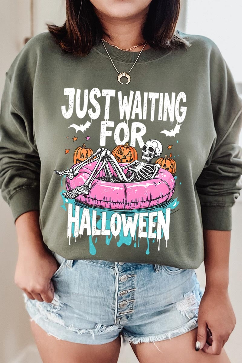 UL180P-E3138 Just Waiting For Halloween Graphic Plus Sweatshirt $25