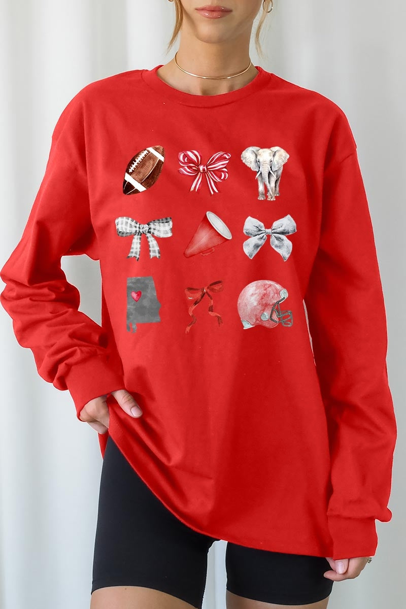 UL240P-E3076 Alabama Football Graphic Plus Long Sleeve Tee $17