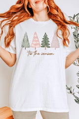 5000P-E3218 Rustic Christmas Trees Graphic Plus Heavy Cotton Tee $12.75
