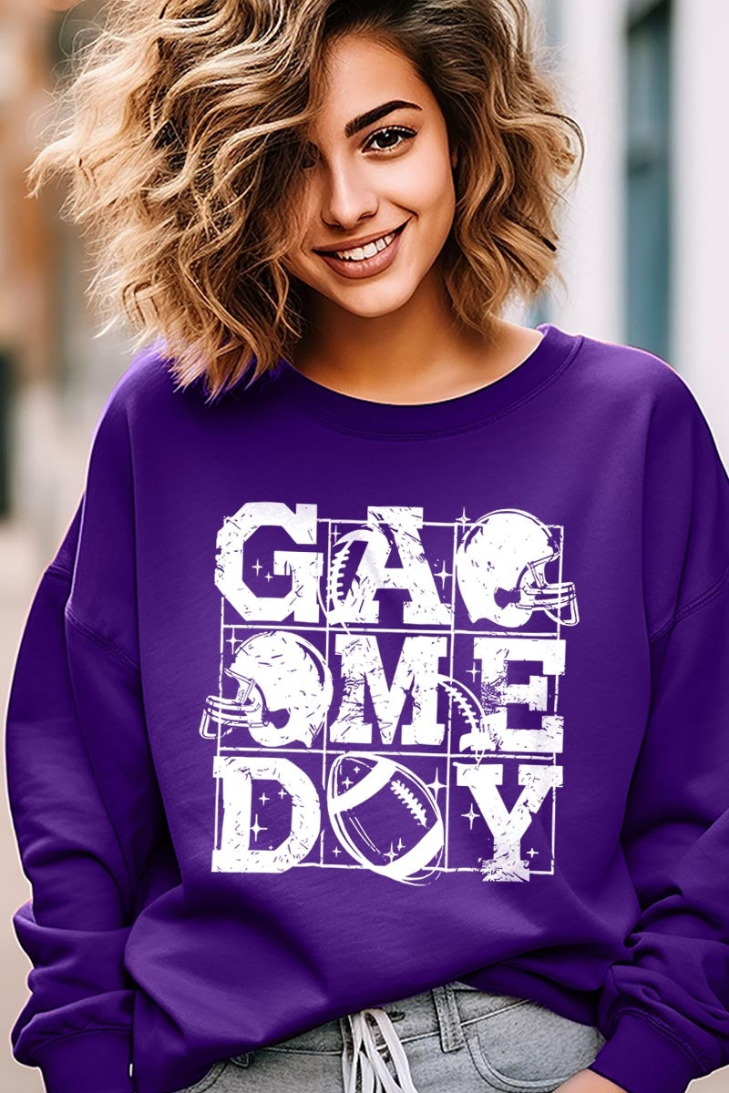 UL180-E3073 Distressed Game Day Graphic Sweatshirt $20
