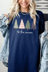 5000P-E3218 Rustic Christmas Trees Graphic Plus Heavy Cotton Tee $12.75