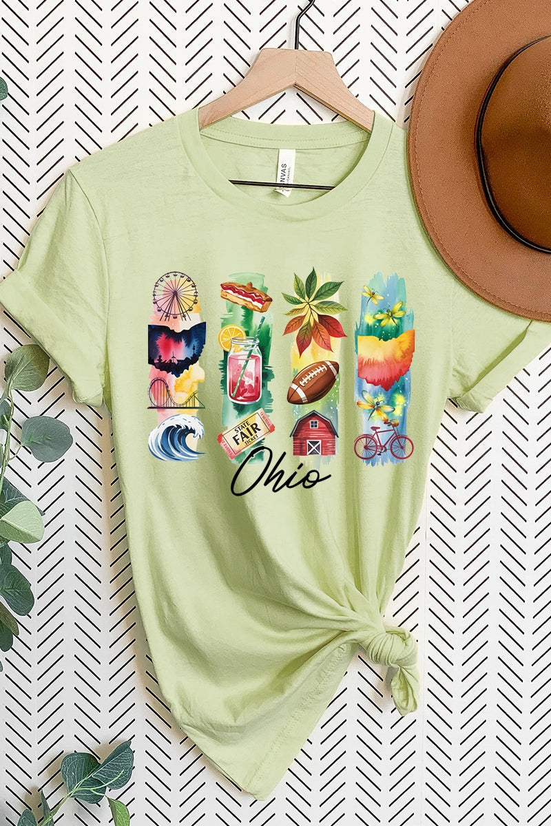 US3001-E3061OH Ohio State Brushstroke Graphic Tee $12.5