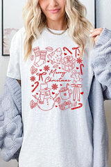 5000P-E3181 Christmas Doodle Graphic Plus Heavy Cotton Tee $12.75