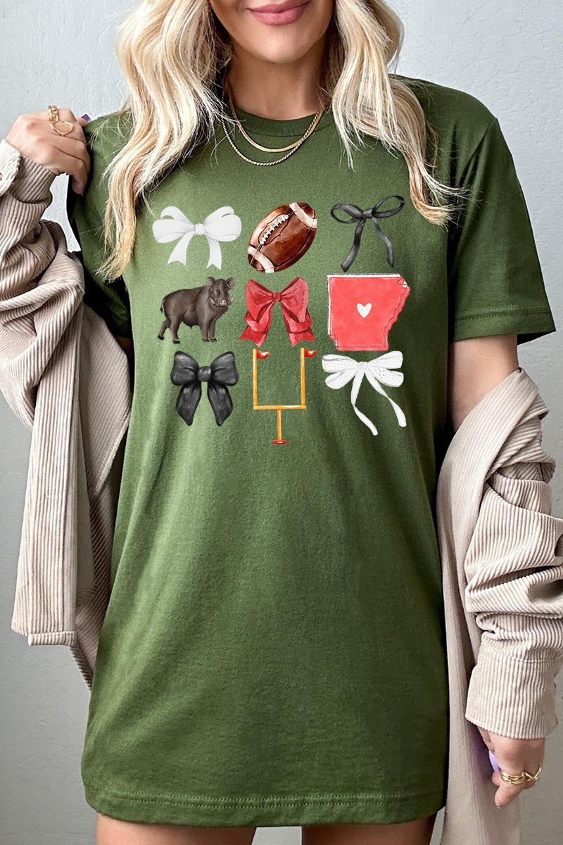 US3001P-E3077 Arkansas Football Graphic Plus Tee $16