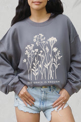 UL180P-E3146 Christian Wildflower Graphic Plus Sweatshirt $25