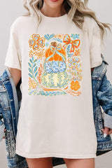 5000P-E3153 Floral Pumpkin Stack Graphic Plus Heavy Cotton Tee $12.75