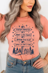 US3001-E3189 Ski Lodge Signs Graphic Tee $12.5