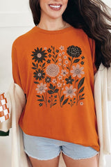 5000-E3178 Fall Floral Garden Graphic Heavy Cotton Tee $9