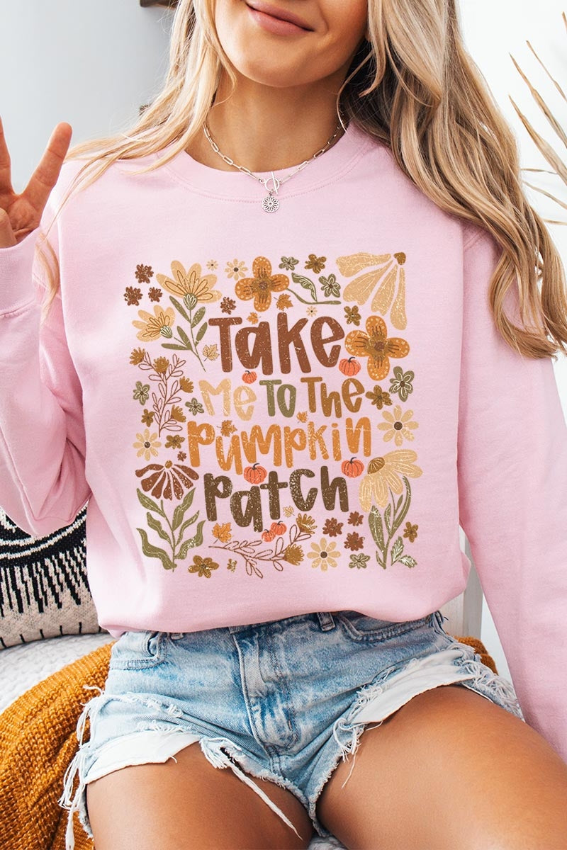 UL180P-E3136 Take Me To The Pumpkin Patch Plus Sweatshirt $25