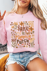 UL180-E3136 Take Me To The Pumpkin Patch Graphic Sweatshirt $20