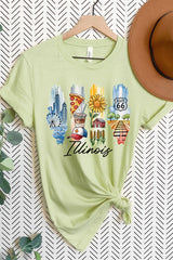 US3001P-E3061IL Illinois State Brushstroke Graphic Plus Tee $16