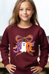 UL180B-E3120Z Boo Brushstroke Bow Kids Graphic Sweatshirt $20