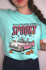US3001-E3142 Spooky Skeleton Graphic Tee $12.5