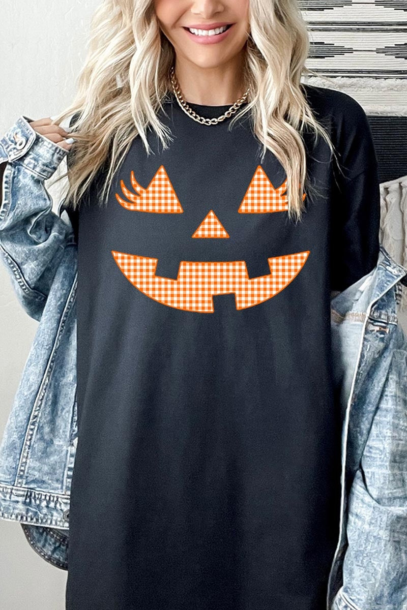 5000P-E3148 Cute Pumpkin Halloween Plus Heavy Cotton Tee $12.75