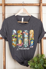 US3001-E3061IN Indiana State Brushstroke Graphic Tee $12.5