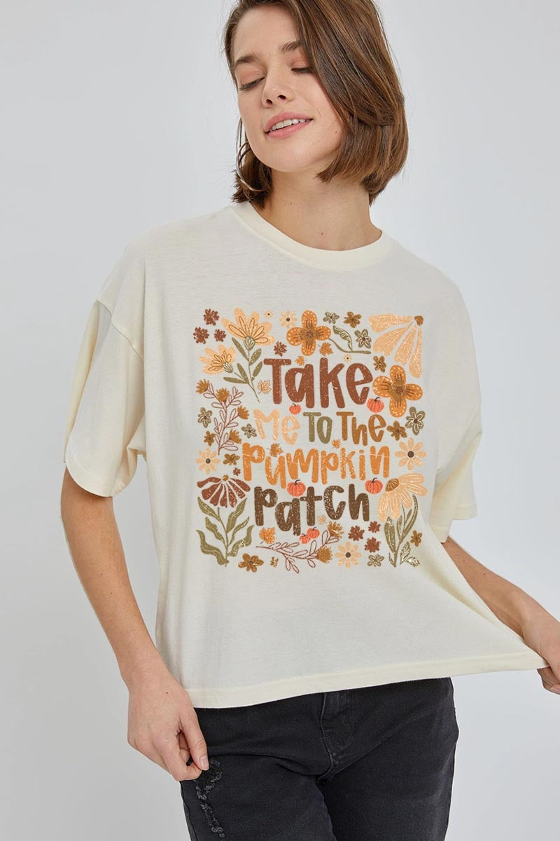 CTS-E3136 Take Me To The Pumpkin Patch Relaxed Crop Top $11
