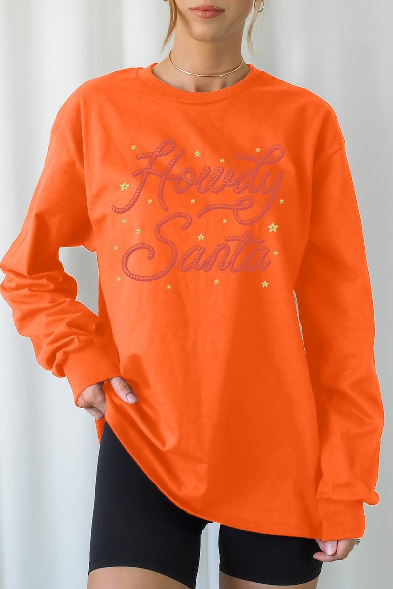 UL240P-E3199 Howdy Santa Graphic Plus Long Sleeve Tee $17