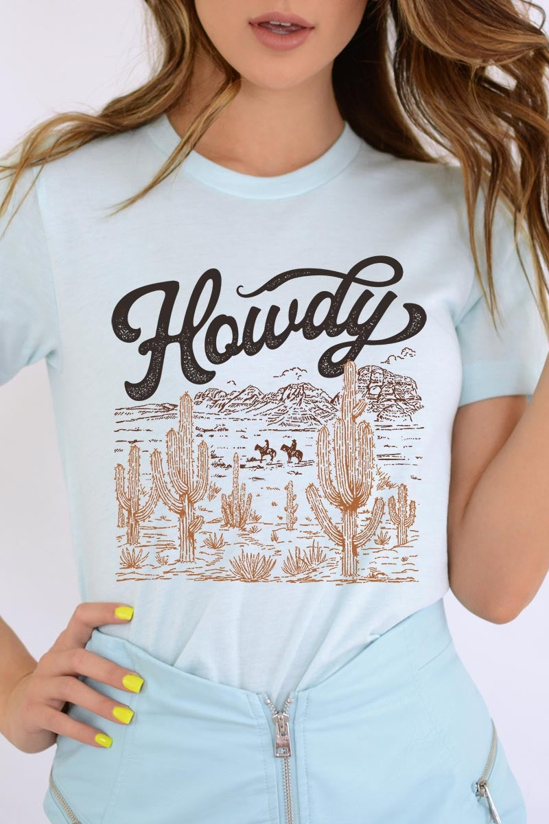 US3001P-E3095 Howdy Desert Western Graphic Plus Tee $16
