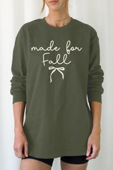 UL240-E3151 Made For Fall Graphic Long Sleeve Tee $13.75