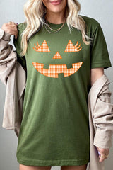 US3001-E3148 Cute Pumpkin Halloween Graphic Tee $12.5