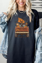 5000P-E3150 Halloween Truck Dogs Graphic Plus Heavy Cotton Tee $12.75