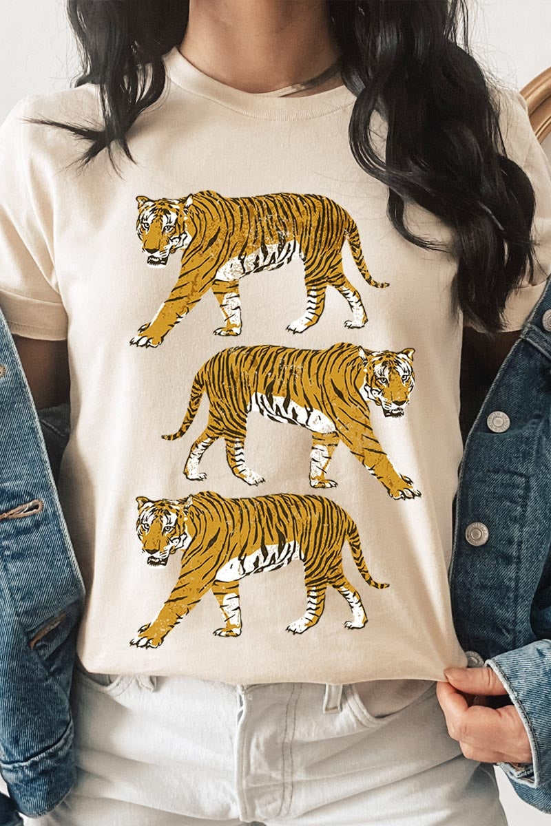 US3001-E3104 Retro Tigers Graphic Tee $12.5
