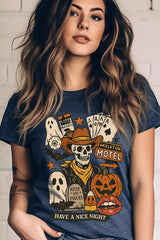 US3001P-E3107 Spooky Western Skeleton Graphic Plus Tee $16