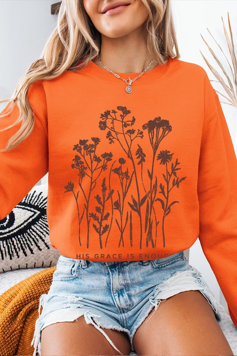 UL180-E3146 Christian Wildflower Graphic Sweatshirt $20