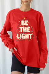 UL240-E3202 Be the Light Christmas Graphic Long Sleeve Tee $13.75