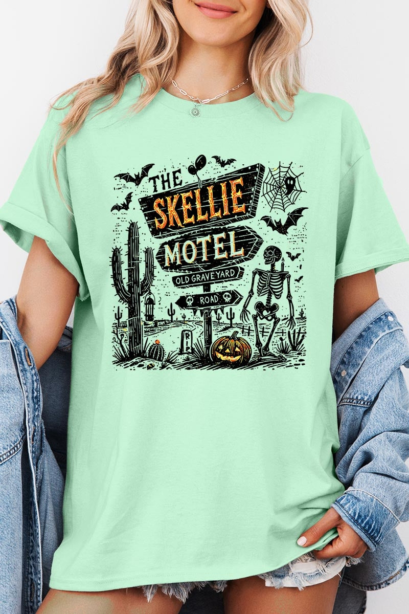 5000P-E3108 Skellie Motel Halloween Plus Heavy Cotton Tee $12.75