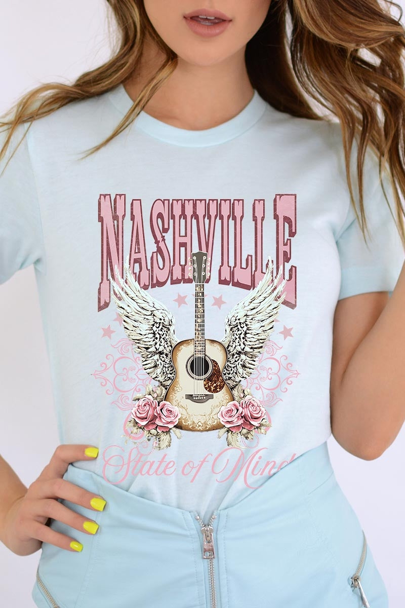 US3001-E3157 Nashville Rose Graphic Tee $12.5