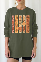 UL240-E3110 Brushstroke Boho Fall Graphic Long Sleeve Tee $13.75