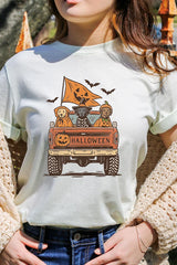 US3001-E3150 Halloween Truck Dogs Graphic Tee $12.5