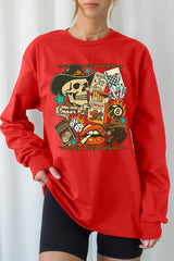UL240-E3096 Vintage Western Collage Graphic Long Sleeve Tee $13.75
