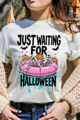 US3001P-E3138 Just Waiting For Halloween Graphic Plus Tee $16