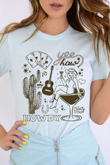 US3001-E3097 Cowgirl Country Music Graphic Tee $12.5