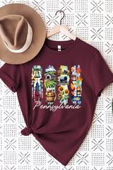 US3001-E3061PA Pennsylvania State Brushstroke Graphic Tee $12.5