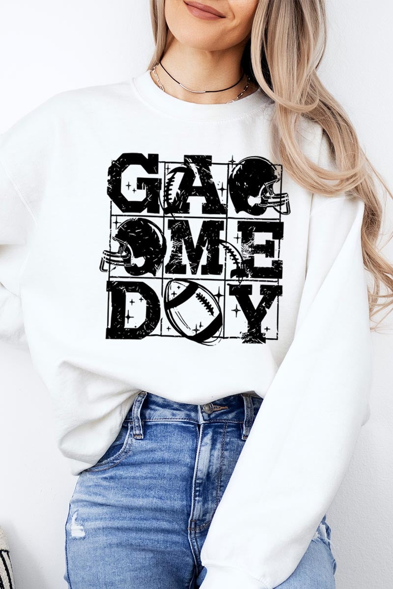 UL180-E3073 Distressed Game Day Graphic Sweatshirt $20
