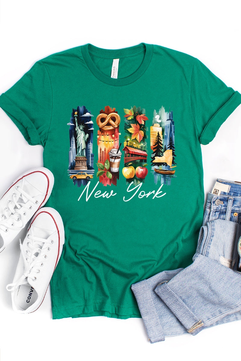 US3001-E3061NY New York State Brushstroke Graphic Tee $12.5