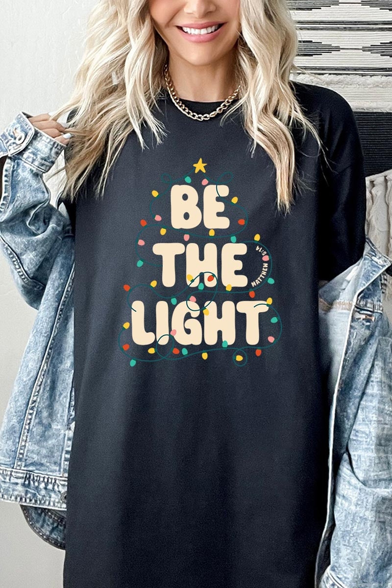 5000P-E3202 Be the Light Christmas Graphic Plus Heavy Cotton Tee $12.75